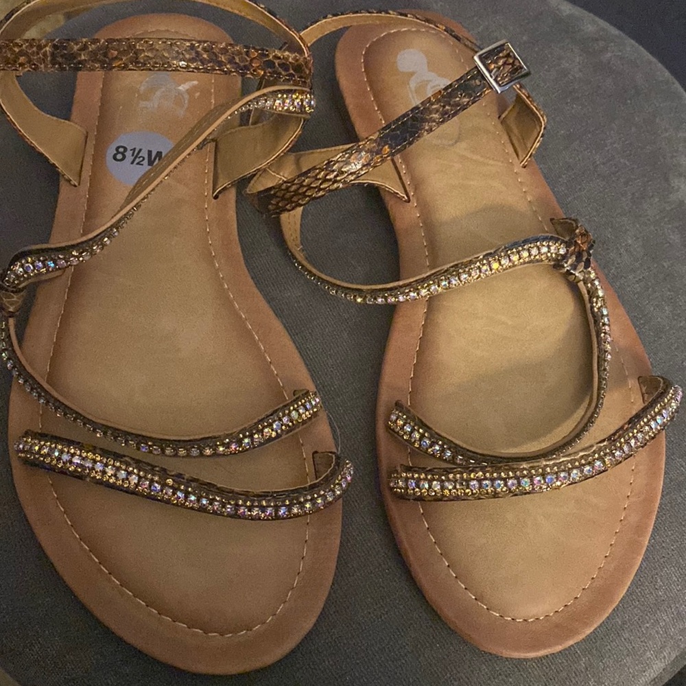 Rhinestone Sandals Size 8.5